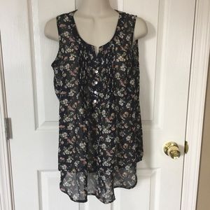 Motherhood Maternity Floral Sleeveless Sheer Top